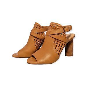 Antonio Melani Lena leather open toe heel
